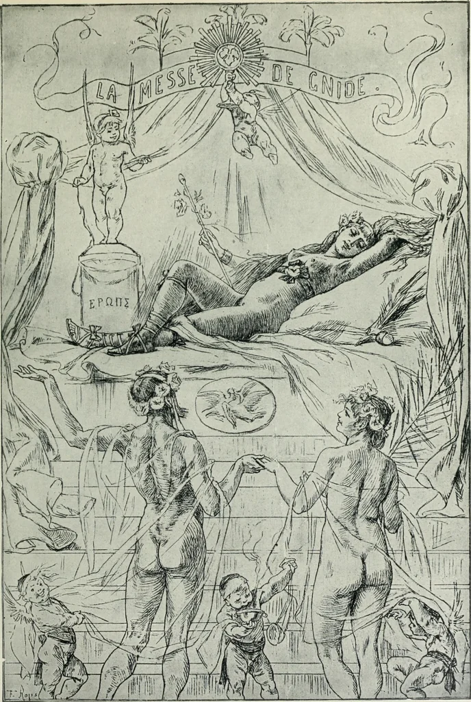 An illustration from Das Weib in der Karikatur Frankreichs : mit 448 Textillustrationen und 72 farbigen Kunstblättern nach seltenen und amüsanten französischen Karikaturen aus allen Zeitepochen, 1907, leaf 463