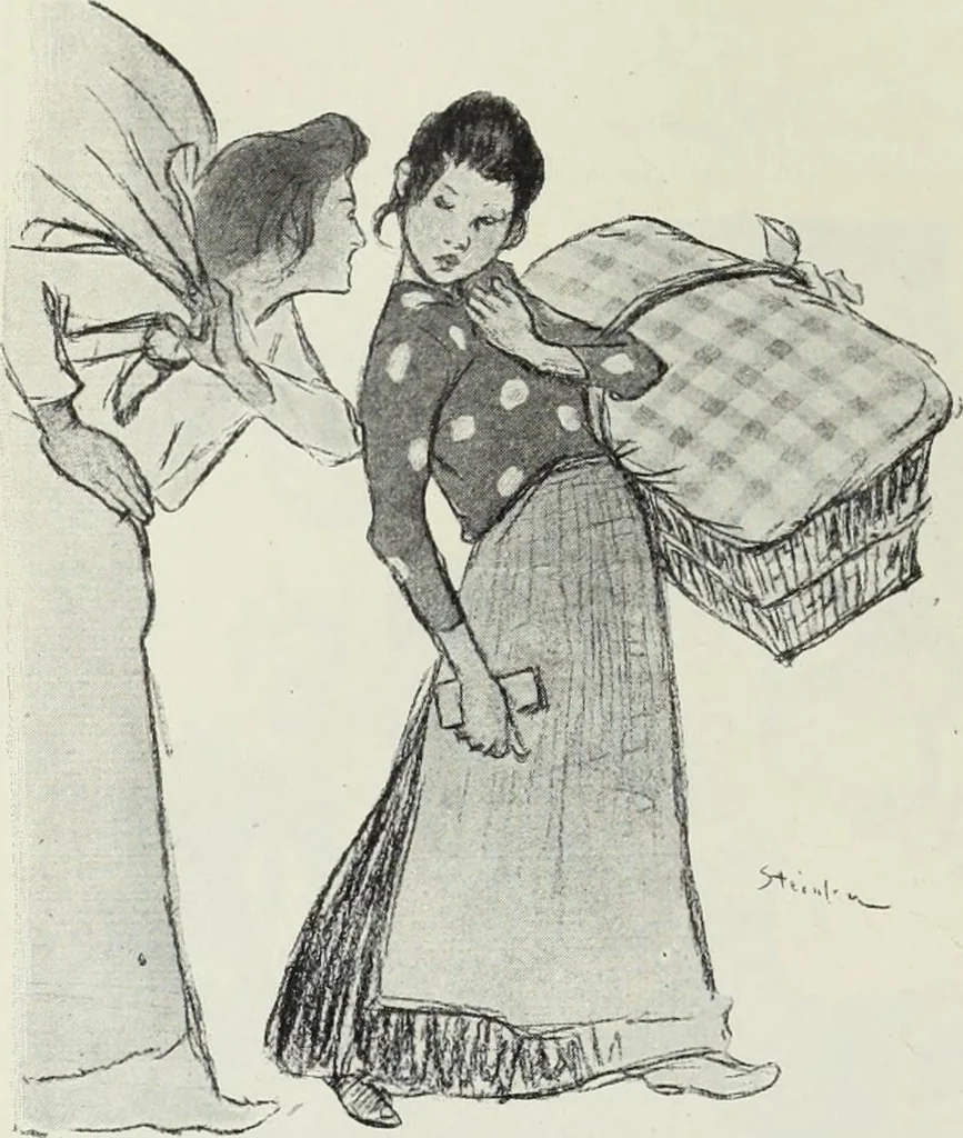 An illustration from Das Weib in der Karikatur Frankreichs : mit 448 Textillustrationen und 72 farbigen Kunstblättern nach seltenen und amüsanten französischen Karikaturen aus allen Zeitepochen, 1907, leaf 466