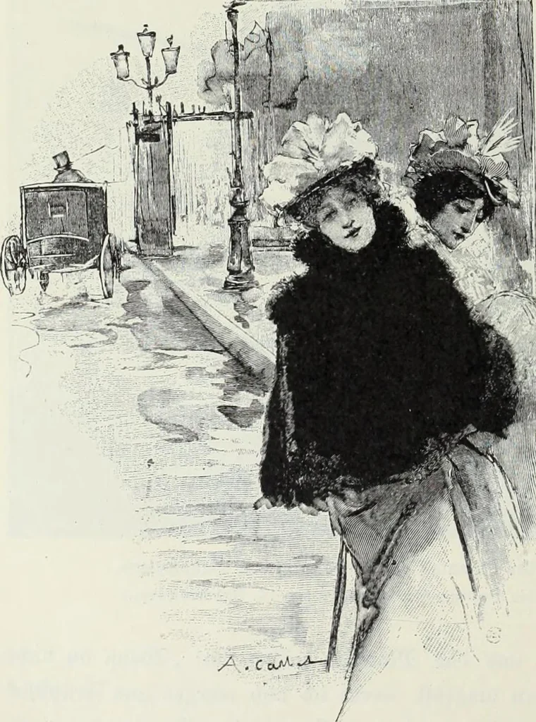 An illustration from Das Weib in der Karikatur Frankreichs : mit 448 Textillustrationen und 72 farbigen Kunstblättern nach seltenen und amüsanten französischen Karikaturen aus allen Zeitepochen, 1907, leaf 472