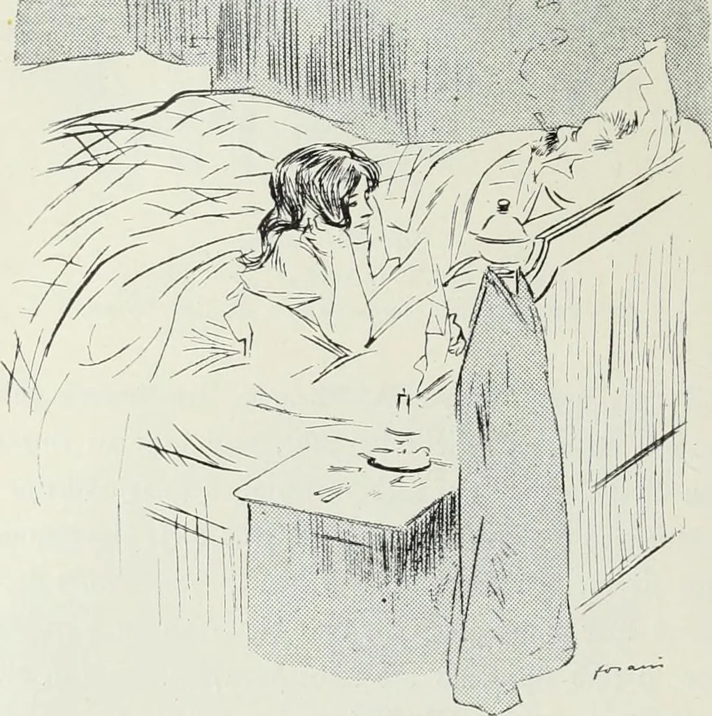An illustration from Das Weib in der Karikatur Frankreichs : mit 448 Textillustrationen und 72 farbigen Kunstblättern nach seltenen und amüsanten französischen Karikaturen aus allen Zeitepochen, 1907, leaf 474