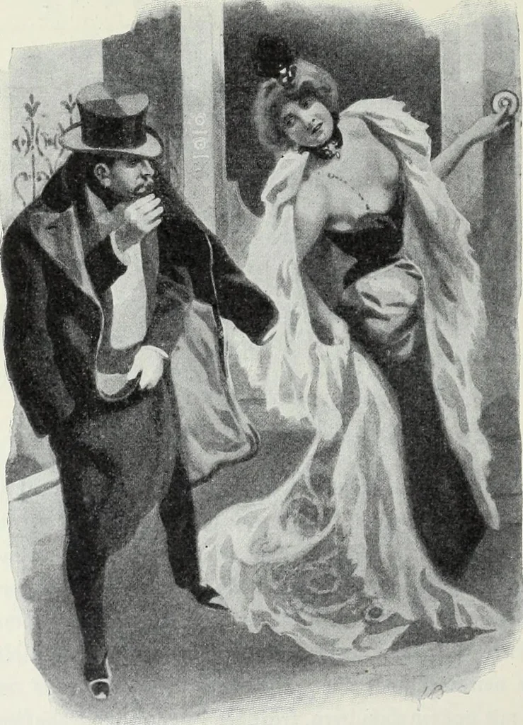 An illustration from Das Weib in der Karikatur Frankreichs : mit 448 Textillustrationen und 72 farbigen Kunstblättern nach seltenen und amüsanten französischen Karikaturen aus allen Zeitepochen, 1907, leaf 482