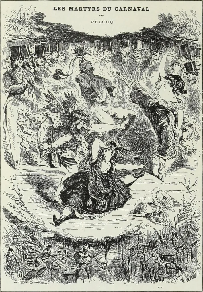 An illustration from Das Weib in der Karikatur Frankreichs : mit 448 Textillustrationen und 72 farbigen Kunstblättern nach seltenen und amüsanten französischen Karikaturen aus allen Zeitepochen, 1907, leaf 484
