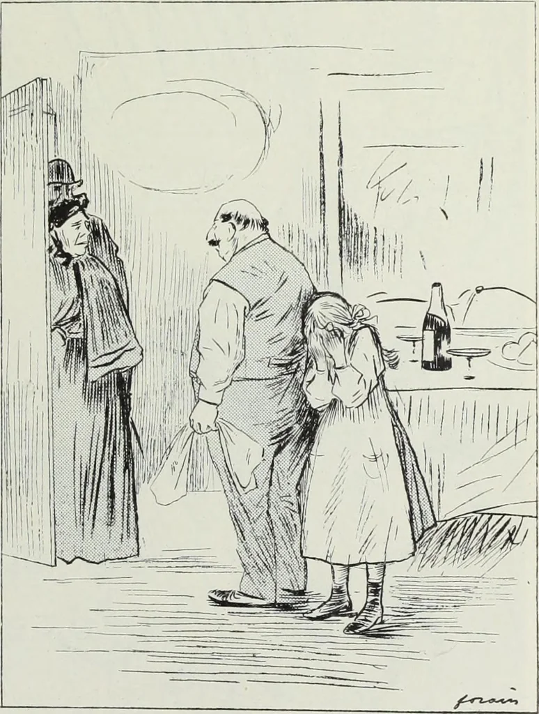 An illustration from Das Weib in der Karikatur Frankreichs : mit 448 Textillustrationen und 72 farbigen Kunstblättern nach seltenen und amüsanten französischen Karikaturen aus allen Zeitepochen, 1907, leaf 485