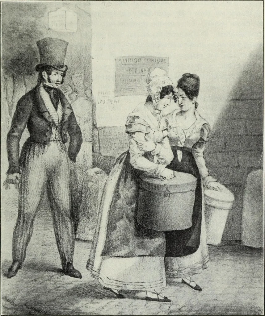 An illustration from Das Weib in der Karikatur Frankreichs : mit 448 Textillustrationen und 72 farbigen Kunstblättern nach seltenen und amüsanten französischen Karikaturen aus allen Zeitepochen, 1907, leaf 497