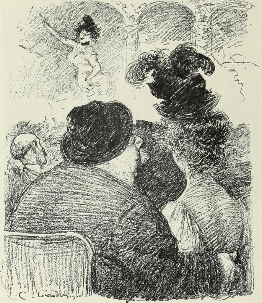 An illustration from Das Weib in der Karikatur Frankreichs : mit 448 Textillustrationen und 72 farbigen Kunstblättern nach seltenen und amüsanten französischen Karikaturen aus allen Zeitepochen, 1907, leaf 50