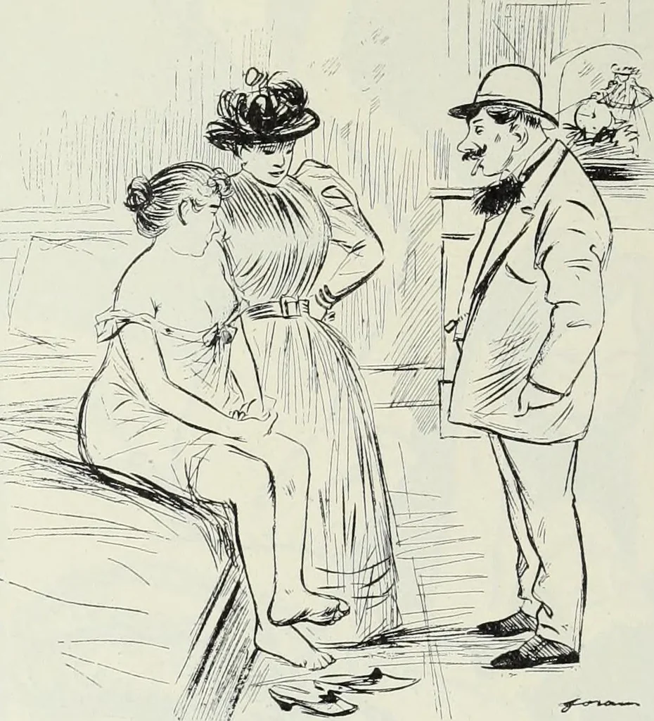 An illustration from Das Weib in der Karikatur Frankreichs : mit 448 Textillustrationen und 72 farbigen Kunstblättern nach seltenen und amüsanten französischen Karikaturen aus allen Zeitepochen, 1907, leaf 504