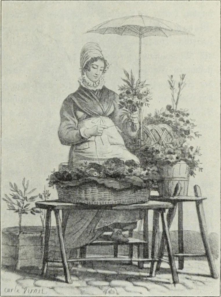 An illustration from Das Weib in der Karikatur Frankreichs : mit 448 Textillustrationen und 72 farbigen Kunstblättern nach seltenen und amüsanten französischen Karikaturen aus allen Zeitepochen, 1907, leaf 507