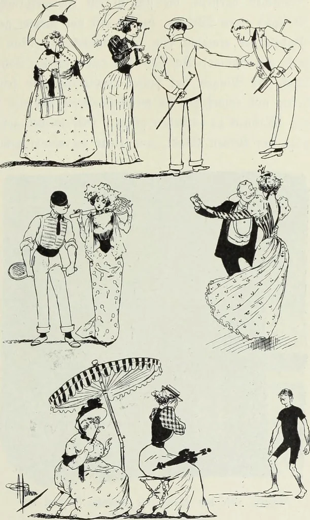 An illustration from Das Weib in der Karikatur Frankreichs : mit 448 Textillustrationen und 72 farbigen Kunstblättern nach seltenen und amüsanten französischen Karikaturen aus allen Zeitepochen, 1907, leaf 523