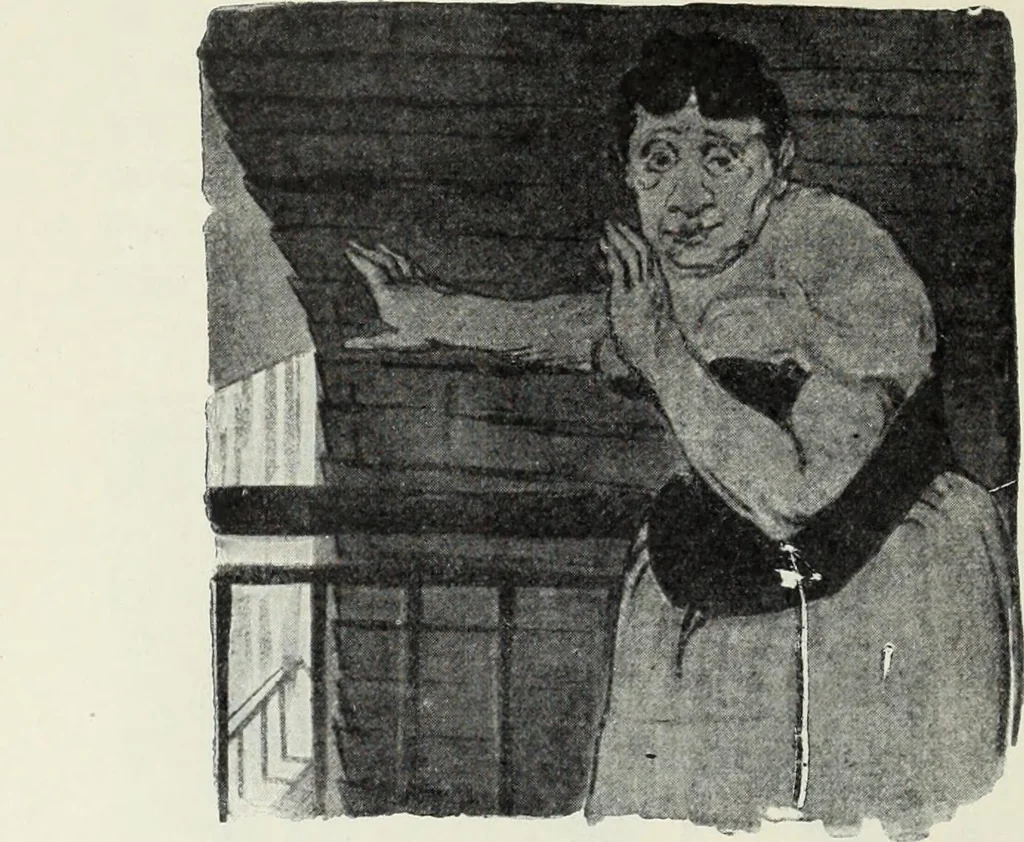 An illustration from Das Weib in der Karikatur Frankreichs : mit 448 Textillustrationen und 72 farbigen Kunstblättern nach seltenen und amüsanten französischen Karikaturen aus allen Zeitepochen, 1907, leaf 524