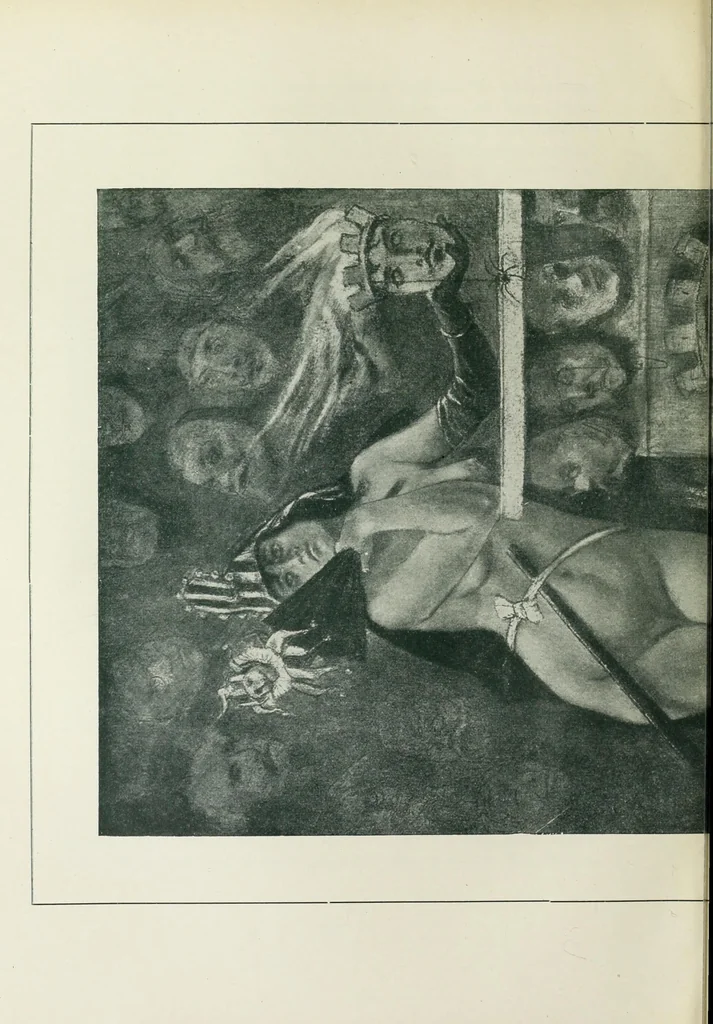 An illustration from Das Weib in der Karikatur Frankreichs : mit 448 Textillustrationen und 72 farbigen Kunstblättern nach seltenen und amüsanten französischen Karikaturen aus allen Zeitepochen, 1907, leaf 526