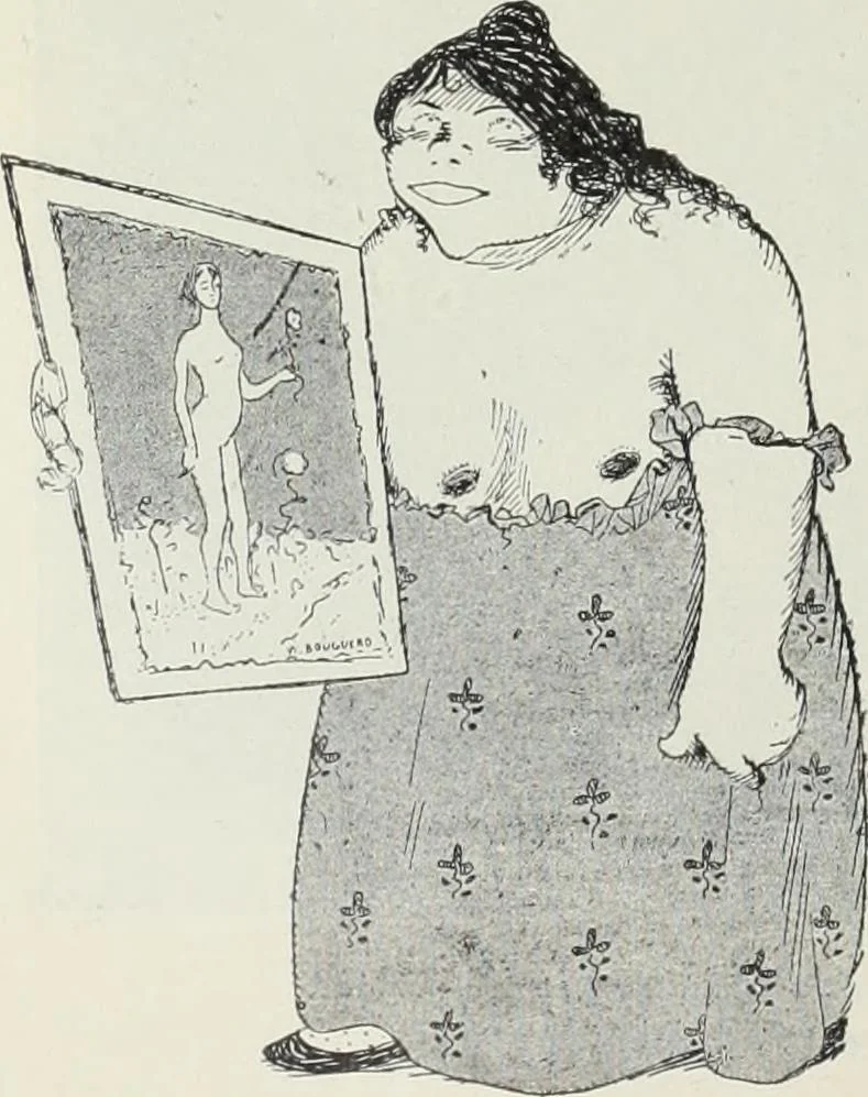 An illustration from Das Weib in der Karikatur Frankreichs : mit 448 Textillustrationen und 72 farbigen Kunstblättern nach seltenen und amüsanten französischen Karikaturen aus allen Zeitepochen, 1907, leaf 530