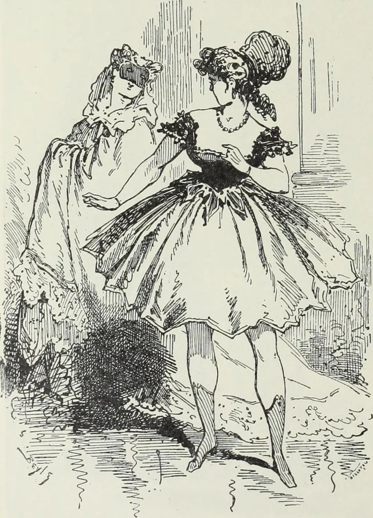An illustration from Das Weib in der Karikatur Frankreichs : mit 448 Textillustrationen und 72 farbigen Kunstblättern nach seltenen und amüsanten französischen Karikaturen aus allen Zeitepochen, 1907, leaf 534