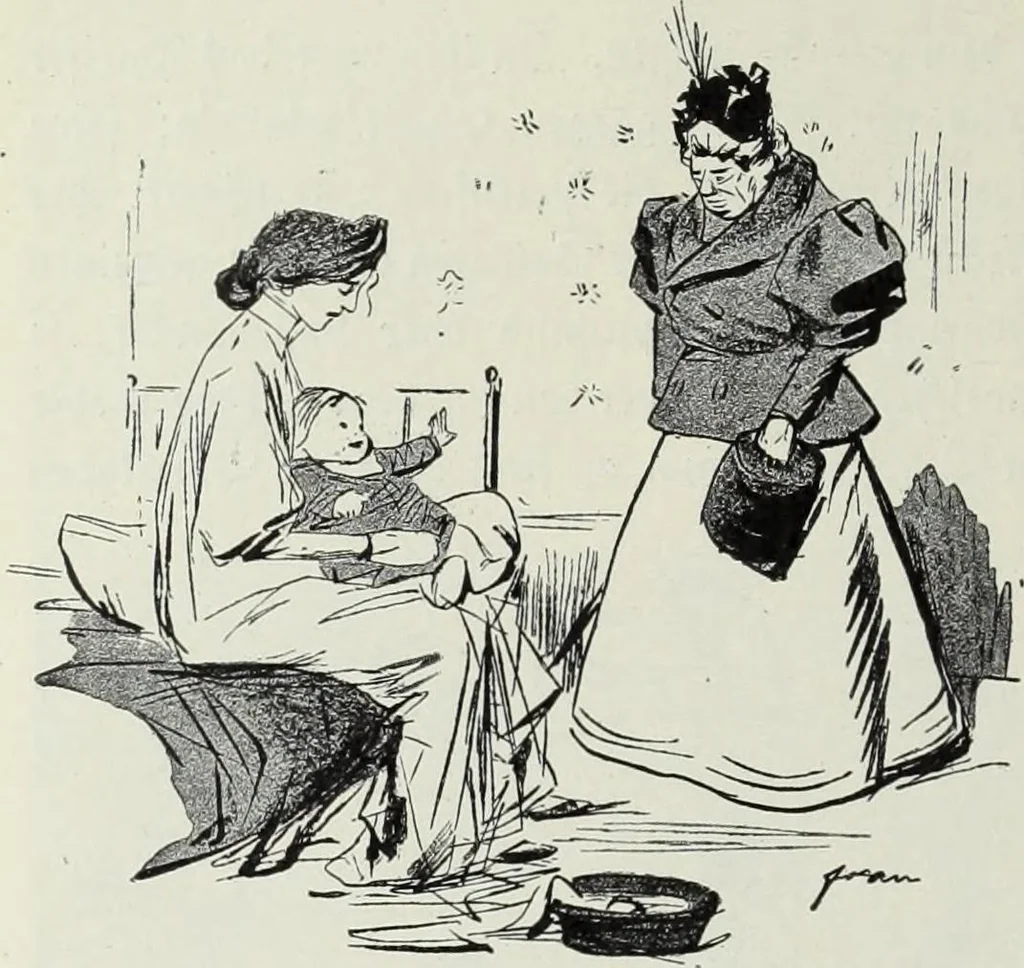 An illustration from Das Weib in der Karikatur Frankreichs : mit 448 Textillustrationen und 72 farbigen Kunstblättern nach seltenen und amüsanten französischen Karikaturen aus allen Zeitepochen, 1907, leaf 544
