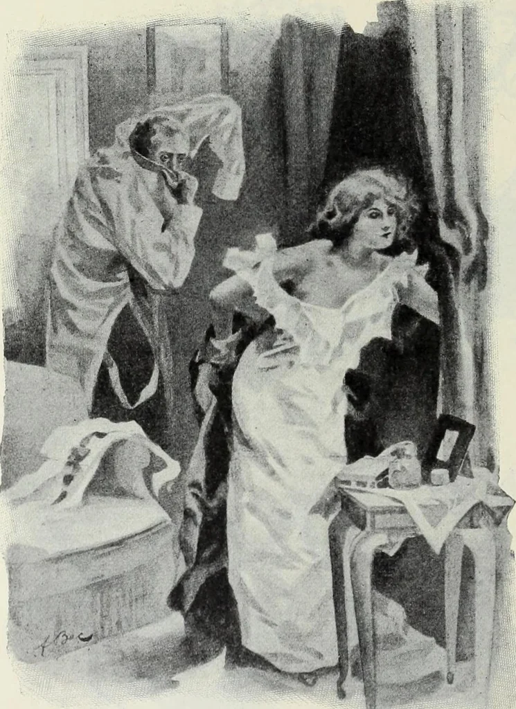 An illustration from Das Weib in der Karikatur Frankreichs : mit 448 Textillustrationen und 72 farbigen Kunstblättern nach seltenen und amüsanten französischen Karikaturen aus allen Zeitepochen, 1907, leaf 552