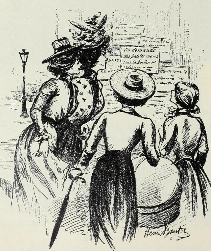 An illustration from Das Weib in der Karikatur Frankreichs : mit 448 Textillustrationen und 72 farbigen Kunstblättern nach seltenen und amüsanten französischen Karikaturen aus allen Zeitepochen, 1907, leaf 554