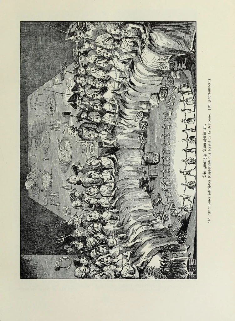 An illustration from Das Weib in der Karikatur Frankreichs : mit 448 Textillustrationen und 72 farbigen Kunstblättern nach seltenen und amüsanten französischen Karikaturen aus allen Zeitepochen, 1907, leaf 555