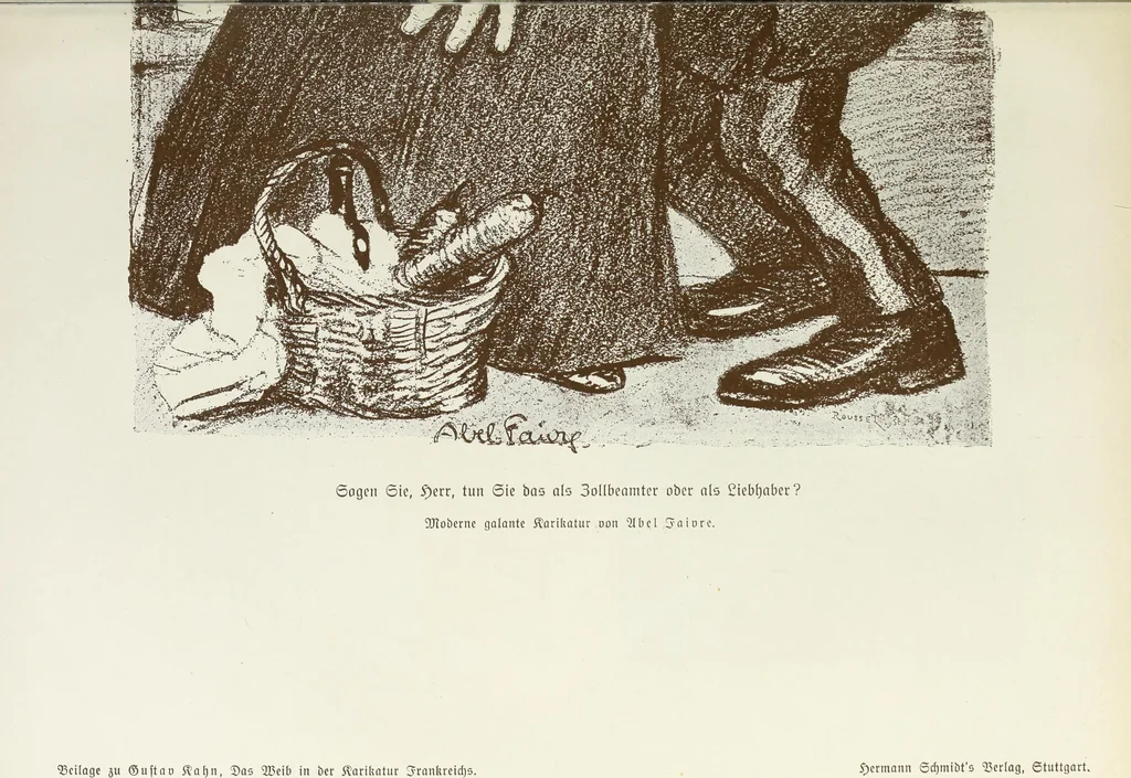 An illustration from Das Weib in der Karikatur Frankreichs : mit 448 Textillustrationen und 72 farbigen Kunstblättern nach seltenen und amüsanten französischen Karikaturen aus allen Zeitepochen, 1907, leaf 561