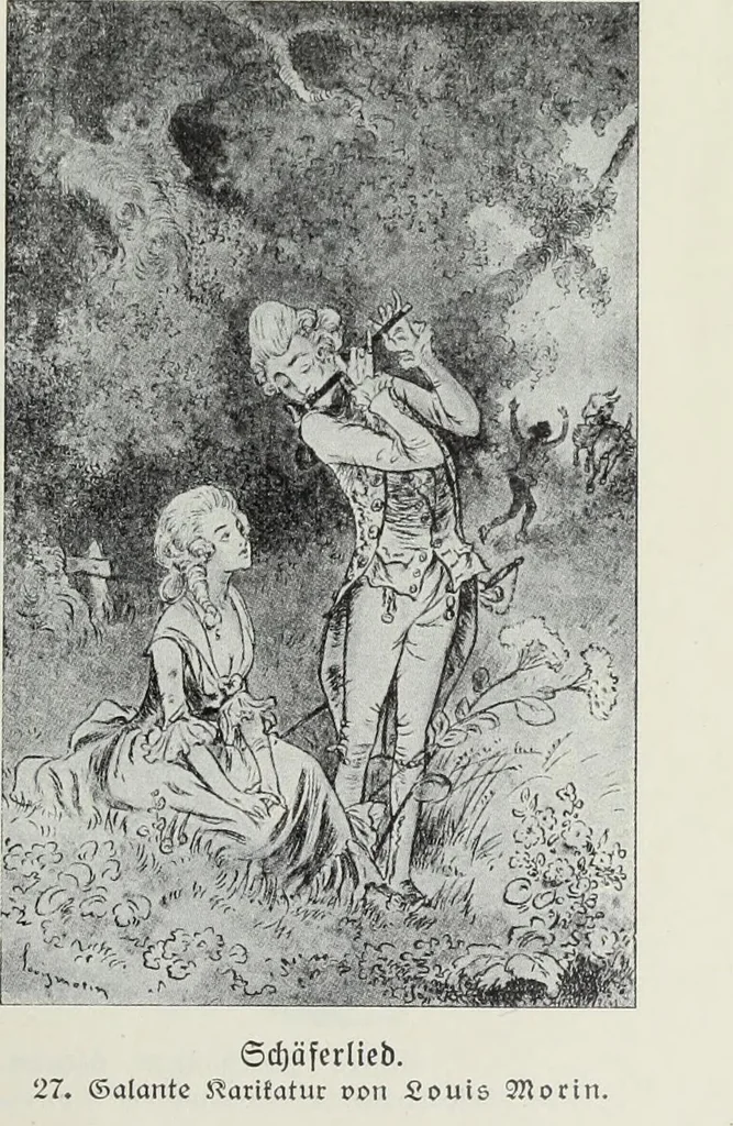An illustration from Das Weib in der Karikatur Frankreichs : mit 448 Textillustrationen und 72 farbigen Kunstblättern nach seltenen und amüsanten französischen Karikaturen aus allen Zeitepochen, 1907, leaf 57