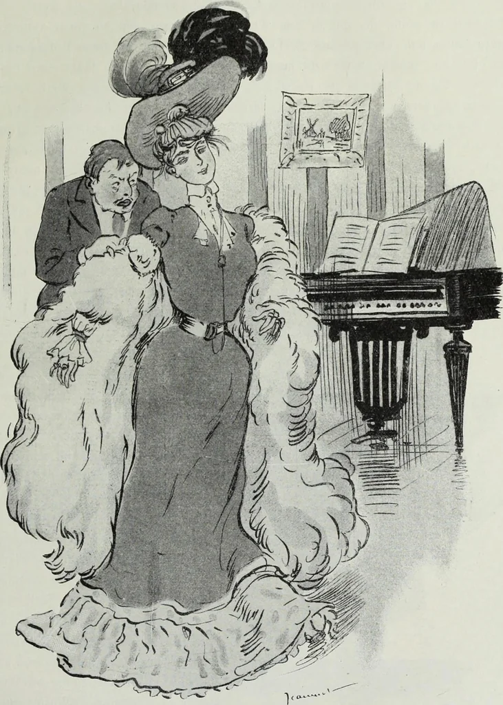 An illustration from Das Weib in der Karikatur Frankreichs : mit 448 Textillustrationen und 72 farbigen Kunstblättern nach seltenen und amüsanten französischen Karikaturen aus allen Zeitepochen, 1907, leaf 577