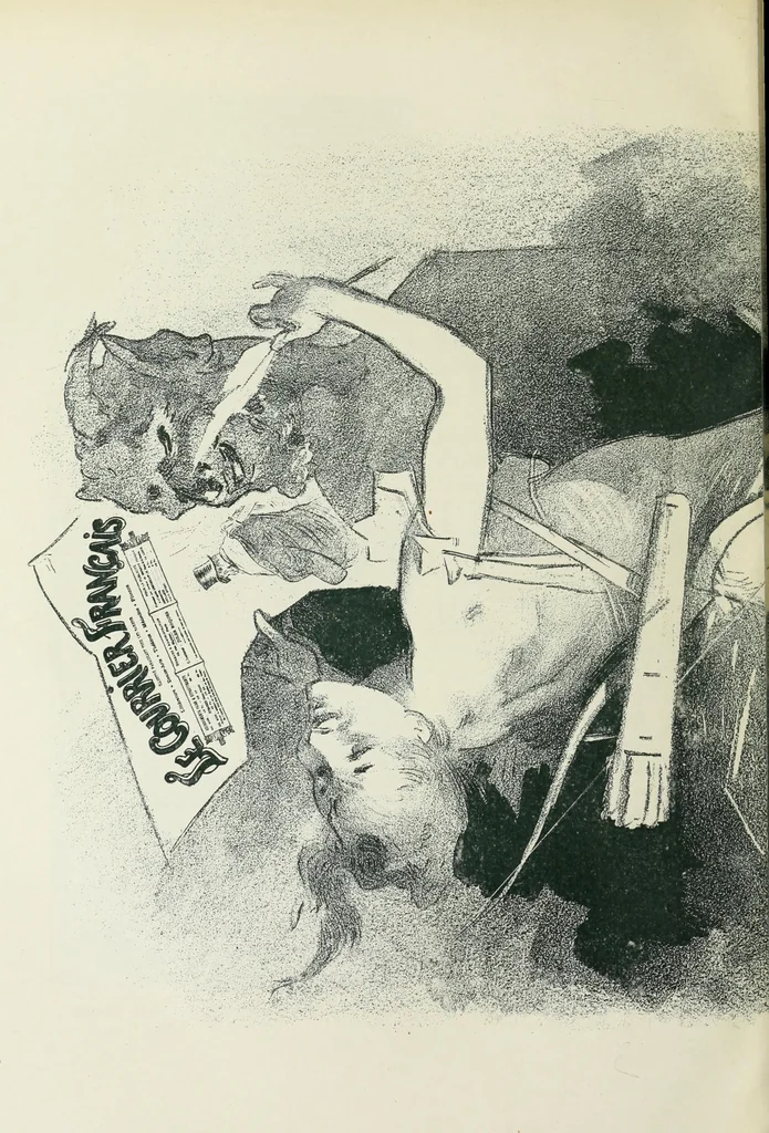 An illustration from Das Weib in der Karikatur Frankreichs : mit 448 Textillustrationen und 72 farbigen Kunstblättern nach seltenen und amüsanten französischen Karikaturen aus allen Zeitepochen, 1907, leaf 586
