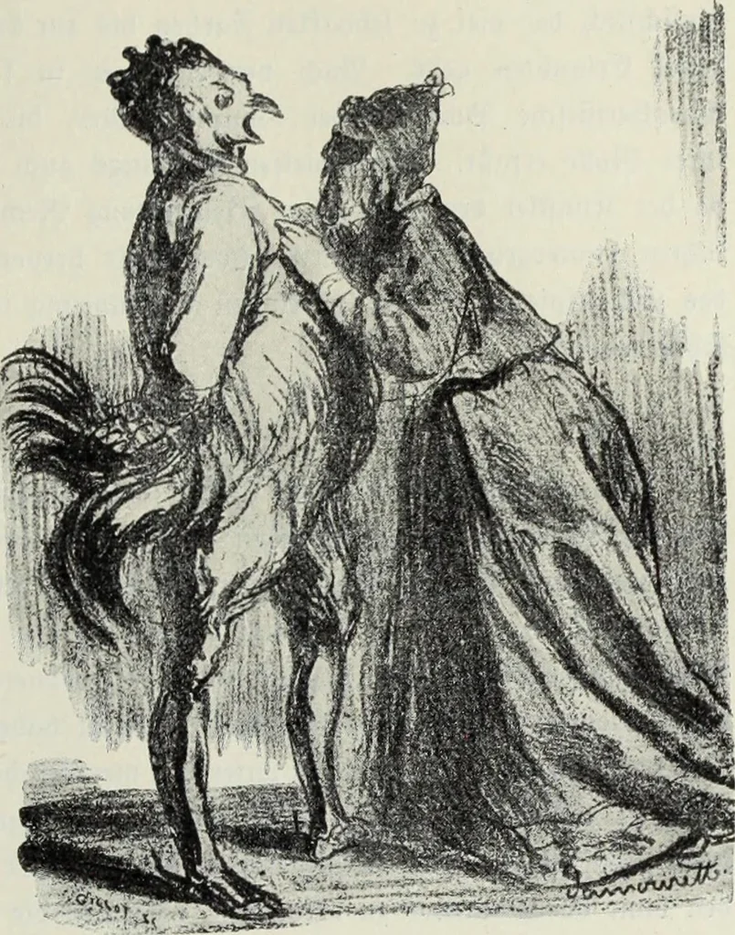 An illustration from Das Weib in der Karikatur Frankreichs : mit 448 Textillustrationen und 72 farbigen Kunstblättern nach seltenen und amüsanten französischen Karikaturen aus allen Zeitepochen, 1907, leaf 595