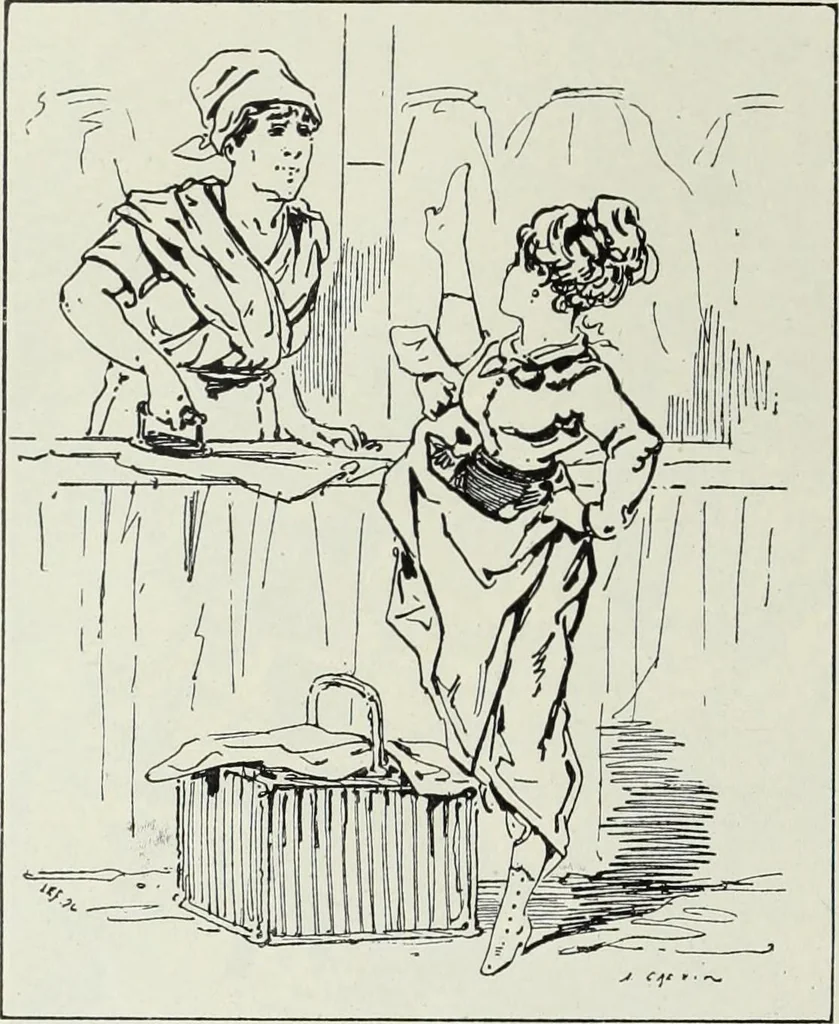 An illustration from Das Weib in der Karikatur Frankreichs : mit 448 Textillustrationen und 72 farbigen Kunstblättern nach seltenen und amüsanten französischen Karikaturen aus allen Zeitepochen, 1907, leaf 604