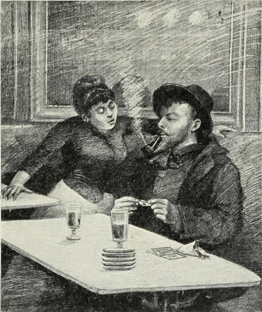 An illustration from Das Weib in der Karikatur Frankreichs : mit 448 Textillustrationen und 72 farbigen Kunstblättern nach seltenen und amüsanten französischen Karikaturen aus allen Zeitepochen, 1907, leaf 629