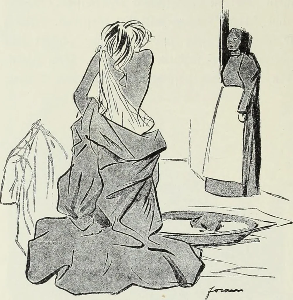 An illustration from Das Weib in der Karikatur Frankreichs : mit 448 Textillustrationen und 72 farbigen Kunstblättern nach seltenen und amüsanten französischen Karikaturen aus allen Zeitepochen, 1907, leaf 658