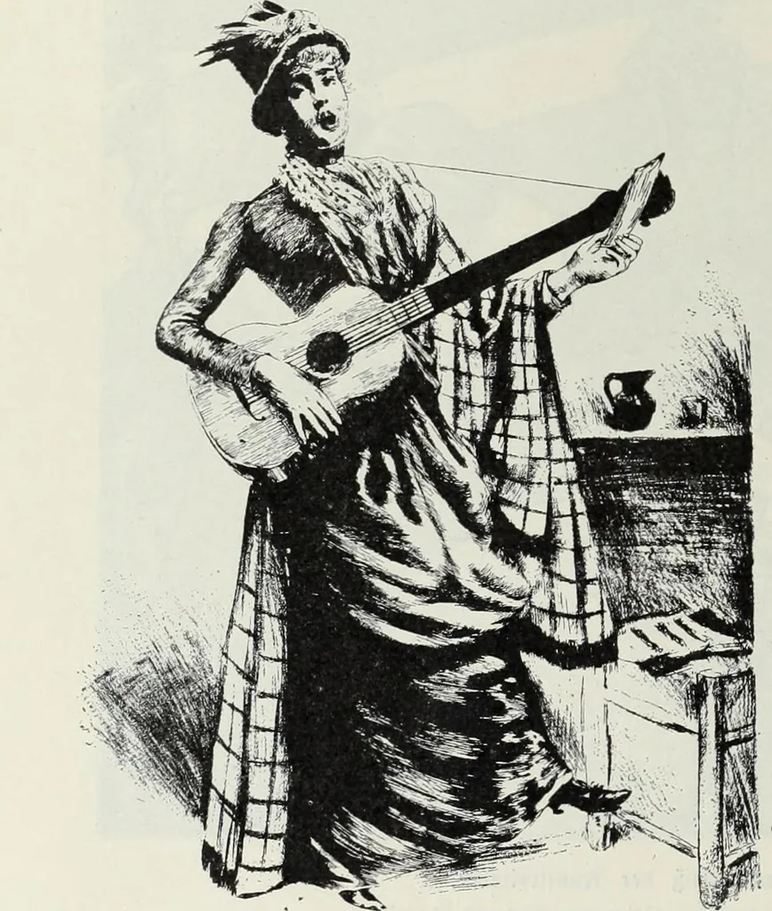 An illustration from Das Weib in der Karikatur Frankreichs : mit 448 Textillustrationen und 72 farbigen Kunstblättern nach seltenen und amüsanten französischen Karikaturen aus allen Zeitepochen, 1907, leaf 676