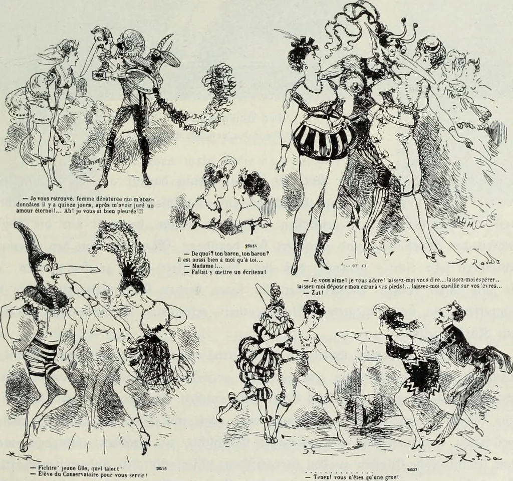 An illustration from Das Weib in der Karikatur Frankreichs : mit 448 Textillustrationen und 72 farbigen Kunstblättern nach seltenen und amüsanten französischen Karikaturen aus allen Zeitepochen, 1907, leaf 679