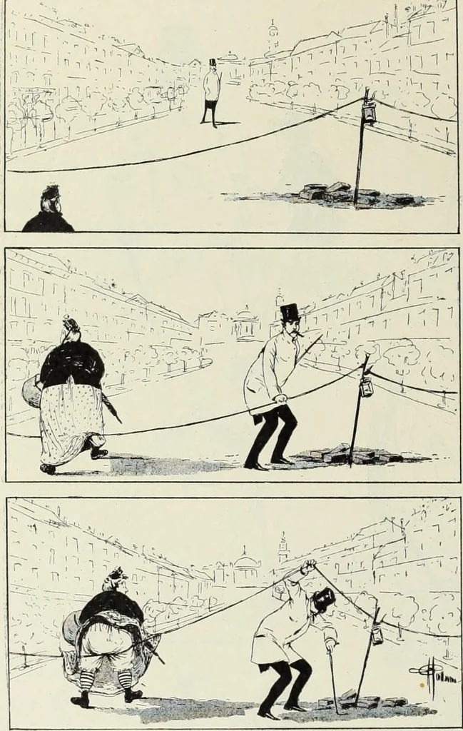 An illustration from Das Weib in der Karikatur Frankreichs : mit 448 Textillustrationen und 72 farbigen Kunstblättern nach seltenen und amüsanten französischen Karikaturen aus allen Zeitepochen, 1907, leaf 700