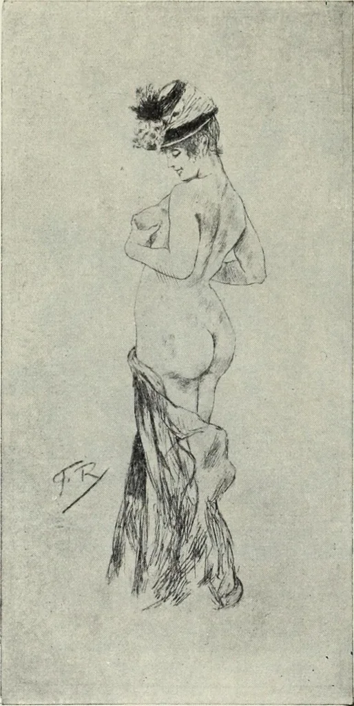 An illustration from Das Weib in der Karikatur Frankreichs : mit 448 Textillustrationen und 72 farbigen Kunstblättern nach seltenen und amüsanten französischen Karikaturen aus allen Zeitepochen, 1907, leaf 708