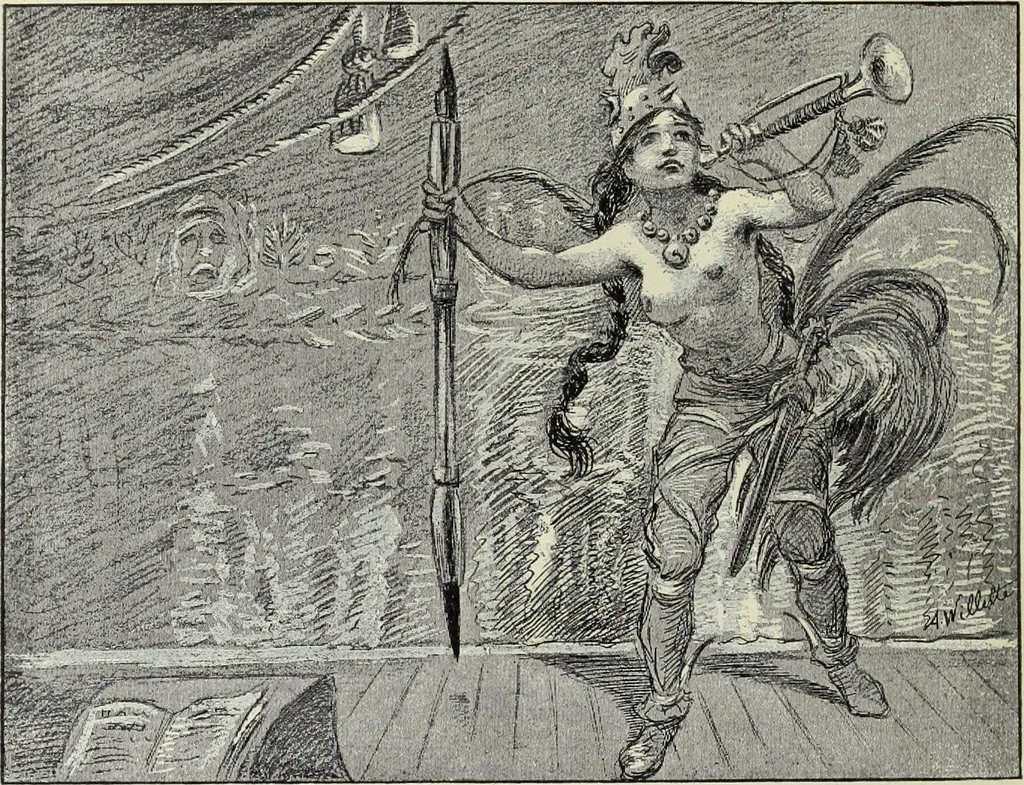 An illustration from Das Weib in der Karikatur Frankreichs : mit 448 Textillustrationen und 72 farbigen Kunstblättern nach seltenen und amüsanten französischen Karikaturen aus allen Zeitepochen, 1907, leaf 710