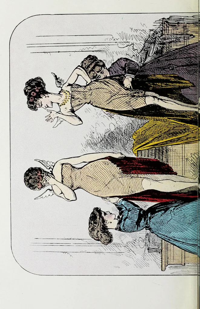 An illustration from Das Weib in der Karikatur Frankreichs : mit 448 Textillustrationen und 72 farbigen Kunstblättern nach seltenen und amüsanten französischen Karikaturen aus allen Zeitepochen, 1907, leaf 712