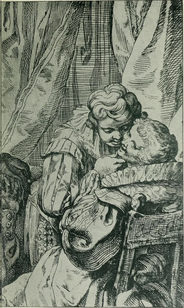 An illustration from Das Weib in der Karikatur Frankreichs : mit 448 Textillustrationen und 72 farbigen Kunstblättern nach seltenen und amüsanten französischen Karikaturen aus allen Zeitepochen, 1907, leaf 75