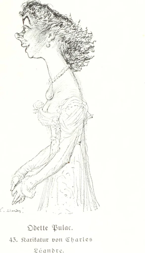 An illustration from Das Weib in der Karikatur Frankreichs : mit 448 Textillustrationen und 72 farbigen Kunstblättern nach seltenen und amüsanten französischen Karikaturen aus allen Zeitepochen, 1907, leaf 85