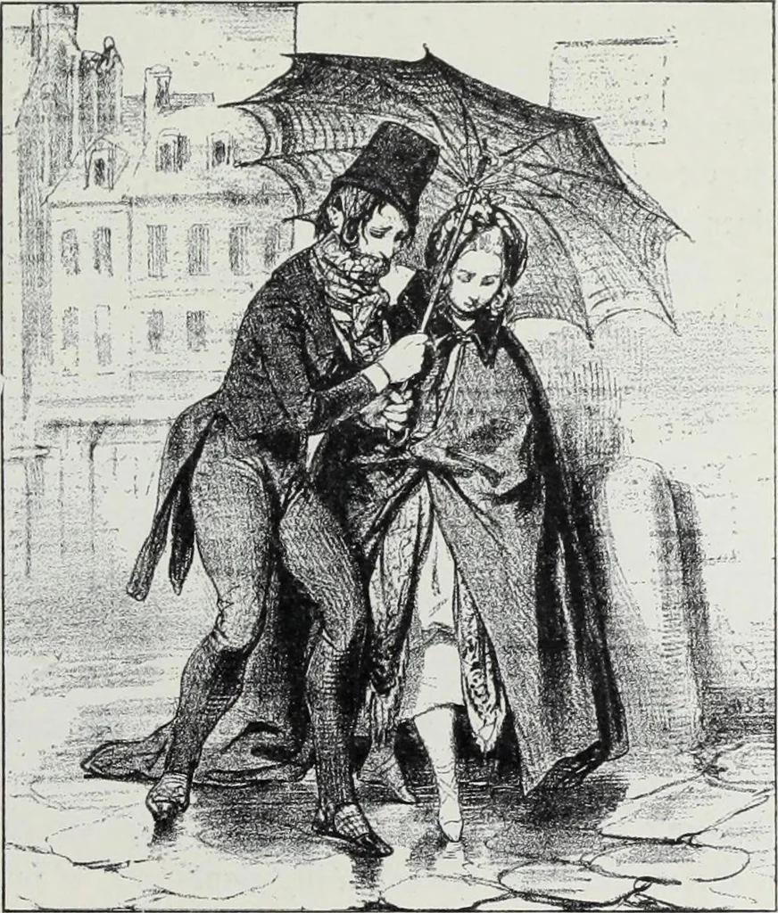 An illustration from Das Weib in der Karikatur Frankreichs : mit 448 Textillustrationen und 72 farbigen Kunstblättern nach seltenen und amüsanten französischen Karikaturen aus allen Zeitepochen, 1907, leaf 93
