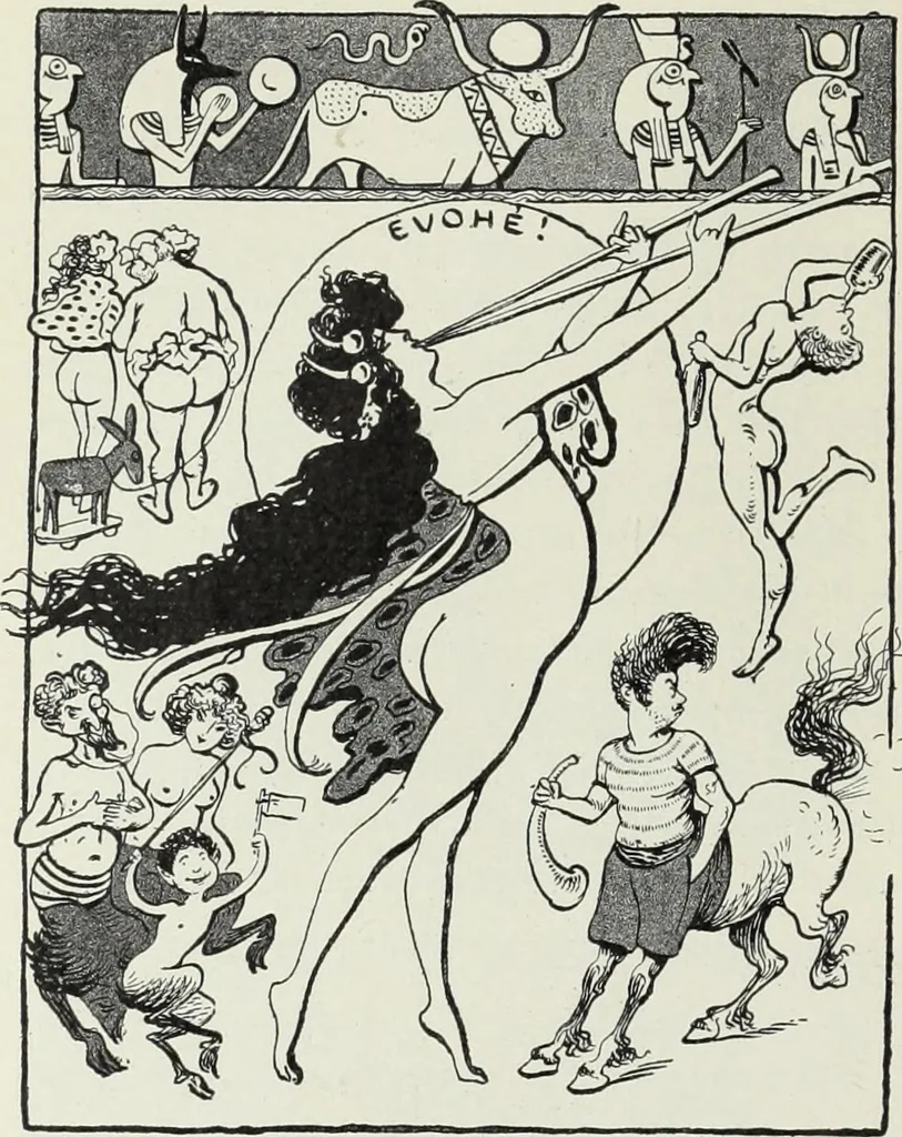 An illustration from Das Weib in der Karikatur Frankreichs : mit 448 Textillustrationen und 72 farbigen Kunstblättern nach seltenen und amüsanten französischen Karikaturen aus allen Zeitepochen, 1907, leaf 98