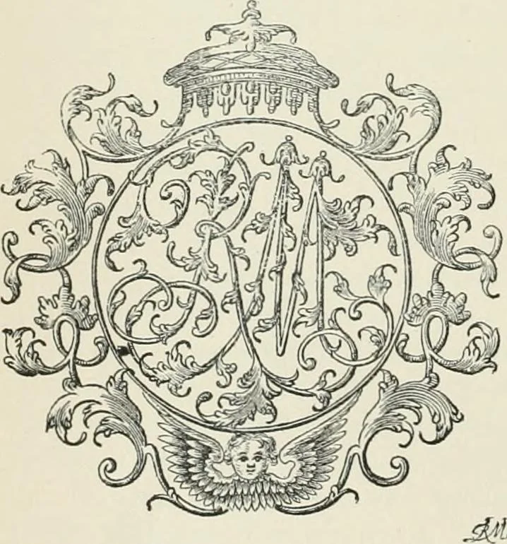 An illustration from Dated book-plates (Ex libris) with a treatise on their origin and development, 1895, leaf 126