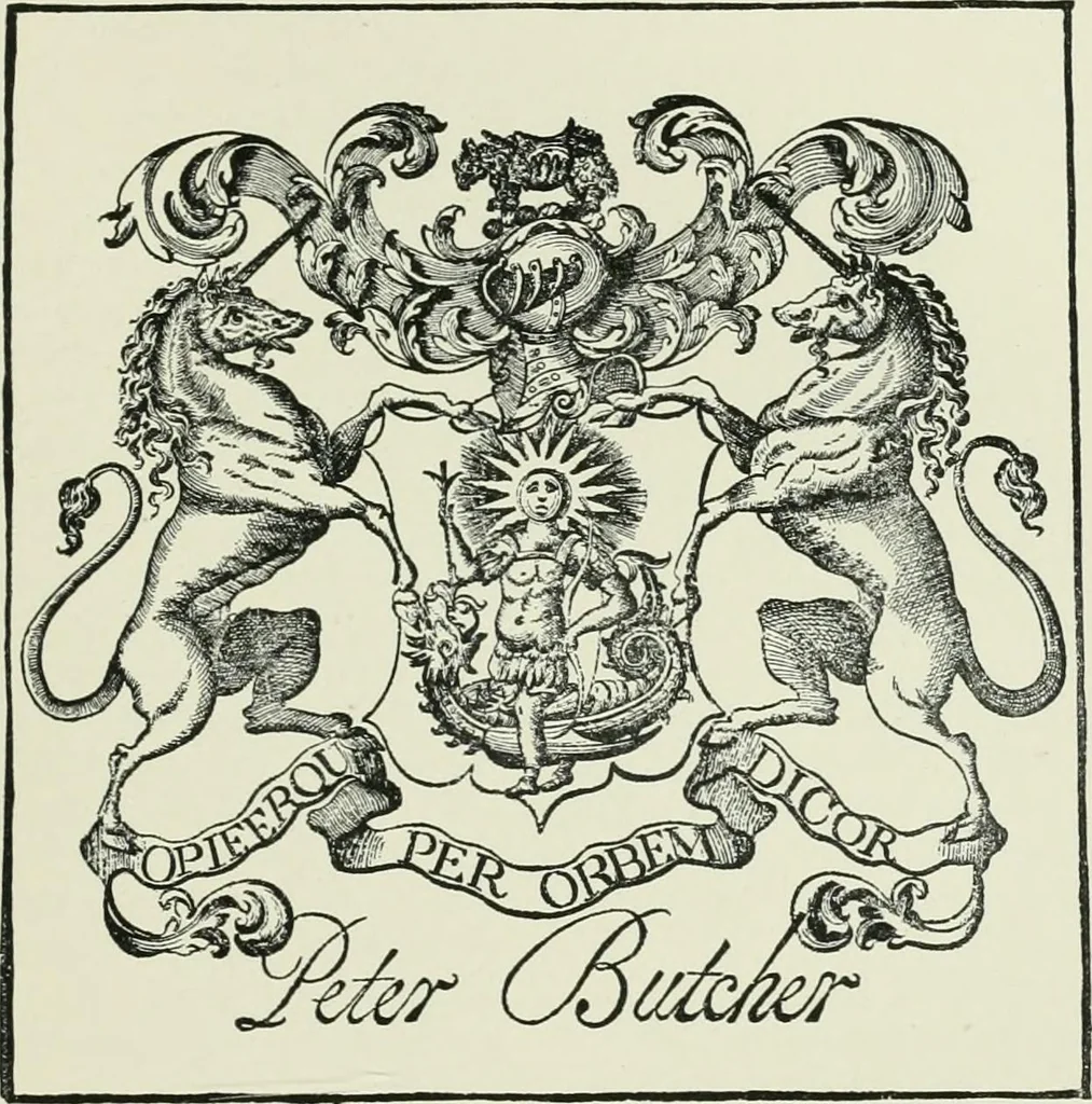 An illustration from Dated book-plates (Ex libris) with a treatise on their origin and development, 1895, leaf 129