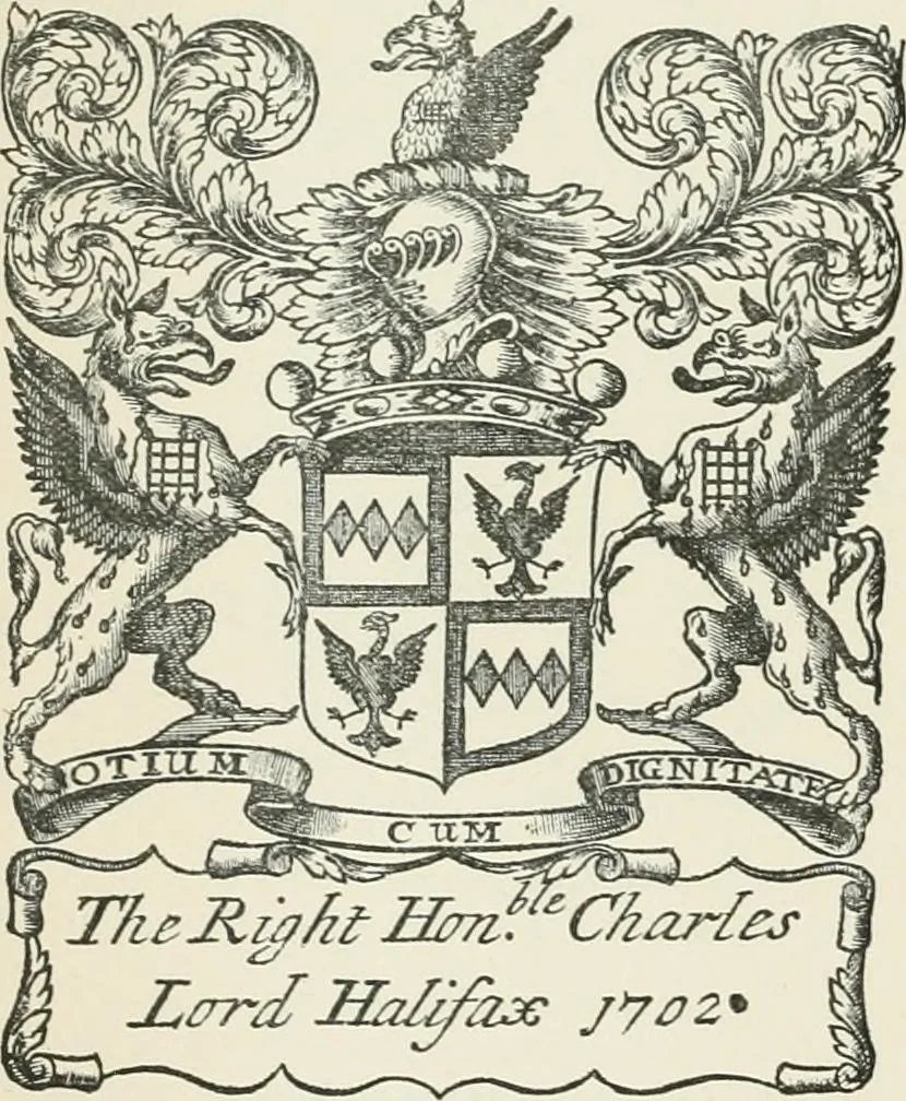 An illustration from Dated book-plates (Ex libris) with a treatise on their origin and development, 1895, leaf 138