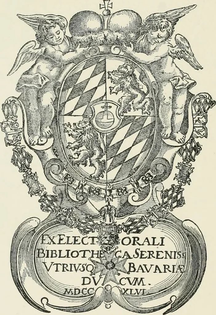 An illustration from Dated book-plates (Ex libris) with a treatise on their origin and development, 1895, leaf 252