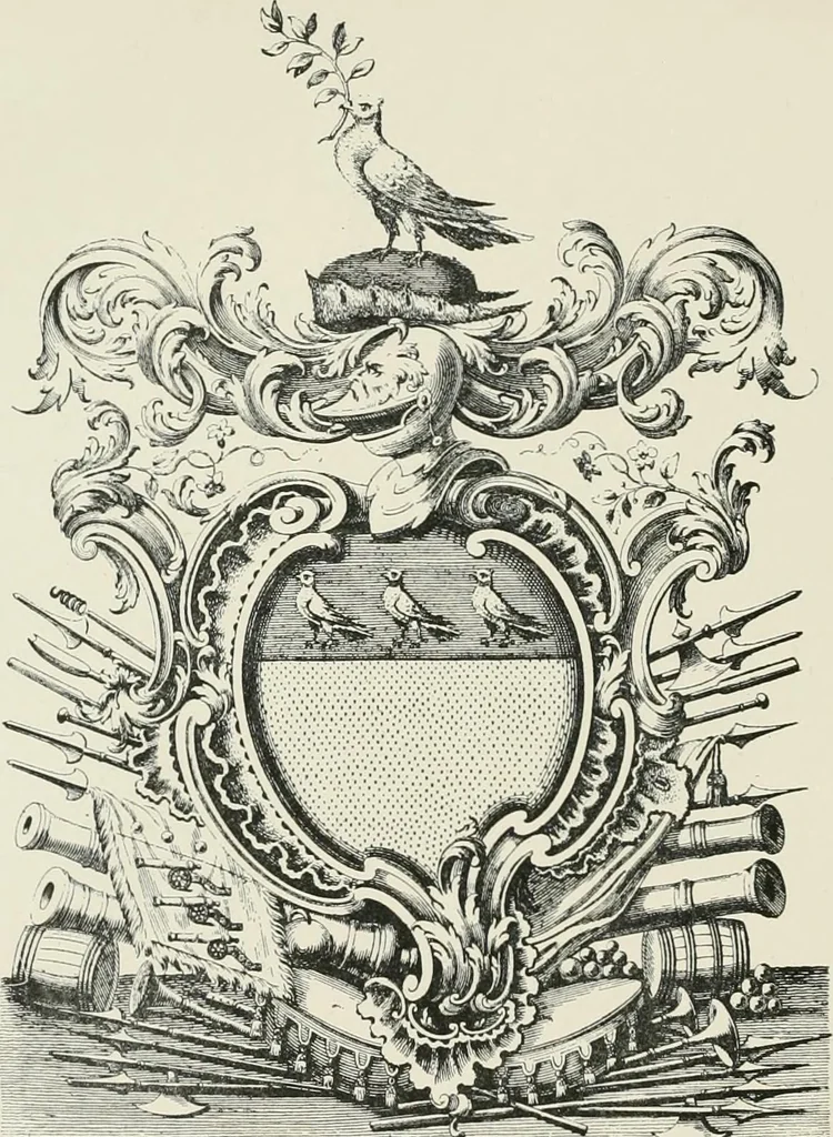 An illustration from Dated book-plates (Ex libris) with a treatise on their origin and development, 1895, leaf 270