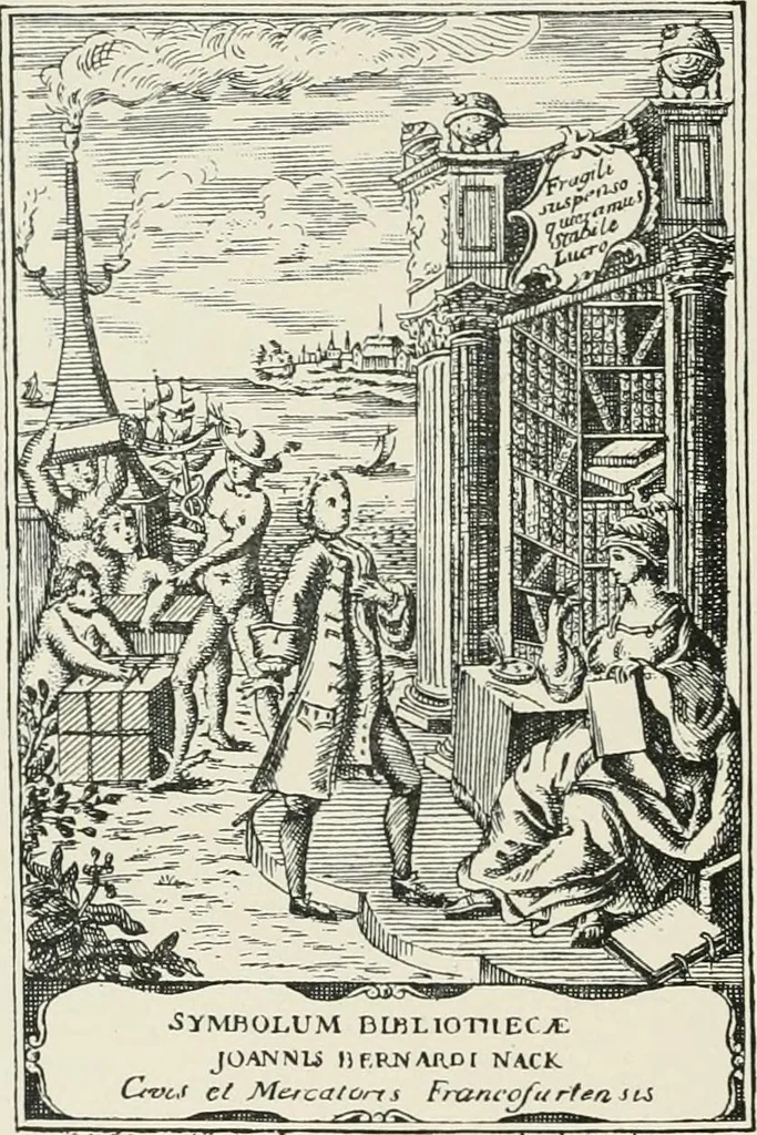 An illustration from Dated book-plates (Ex libris) with a treatise on their origin and development, 1895, leaf 290