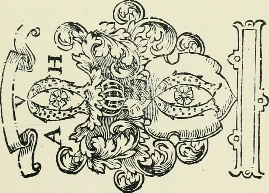 An illustration from Dated book-plates (Ex libris) with a treatise on their origin and development, 1895, leaf 31