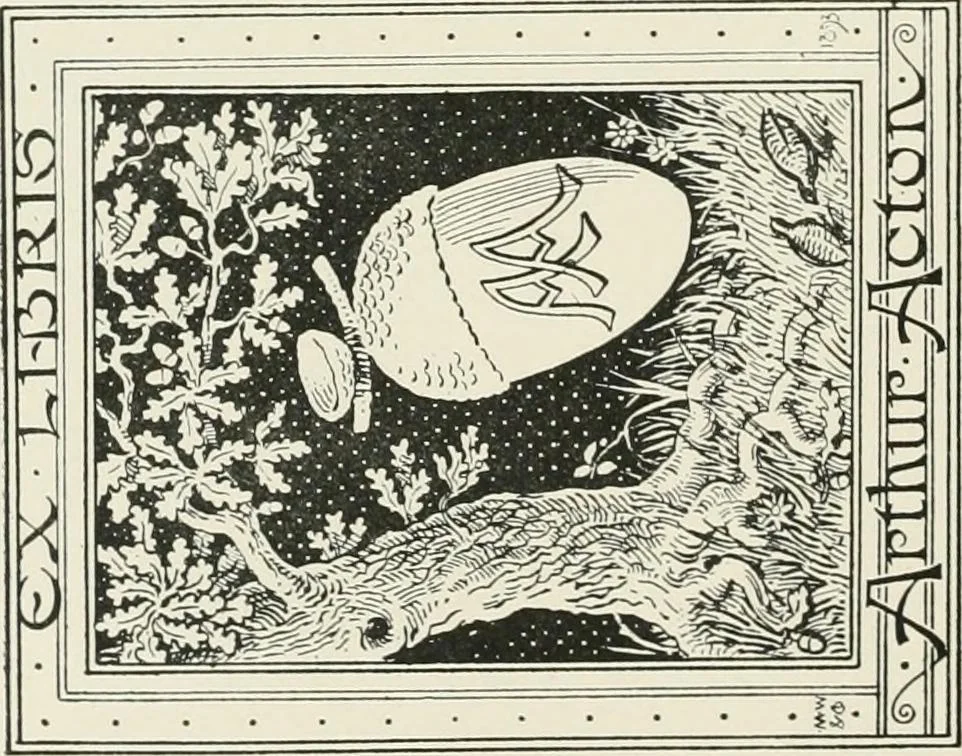 An illustration from Dated book-plates (Ex libris) with a treatise on their origin and development, 1895, leaf 384