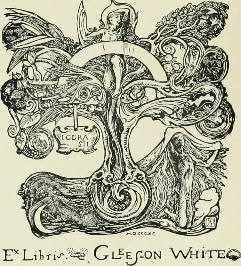 An illustration from Dated book-plates (Ex libris) with a treatise on their origin and development, 1895, leaf 393