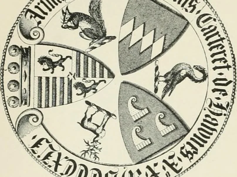 An illustration from Dated book-plates (Ex libris) with a treatise on their origin and development, 1895, leaf 404