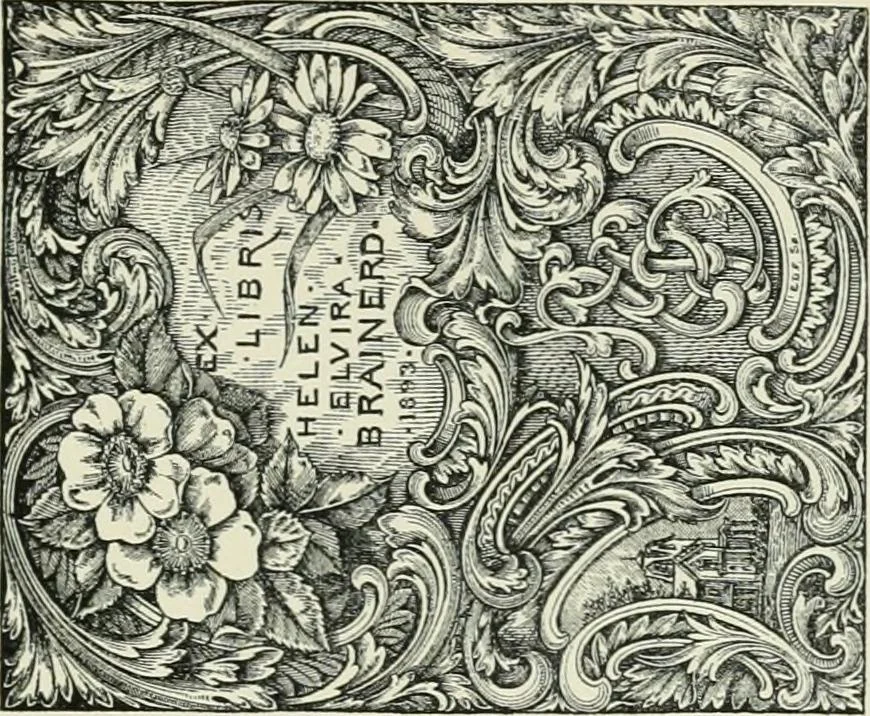 An illustration from Dated book-plates (Ex libris) with a treatise on their origin and development, 1895, leaf 413