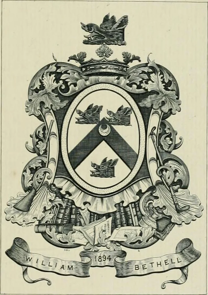 An illustration from Dated book-plates (Ex libris) with a treatise on their origin and development, 1895, leaf 423